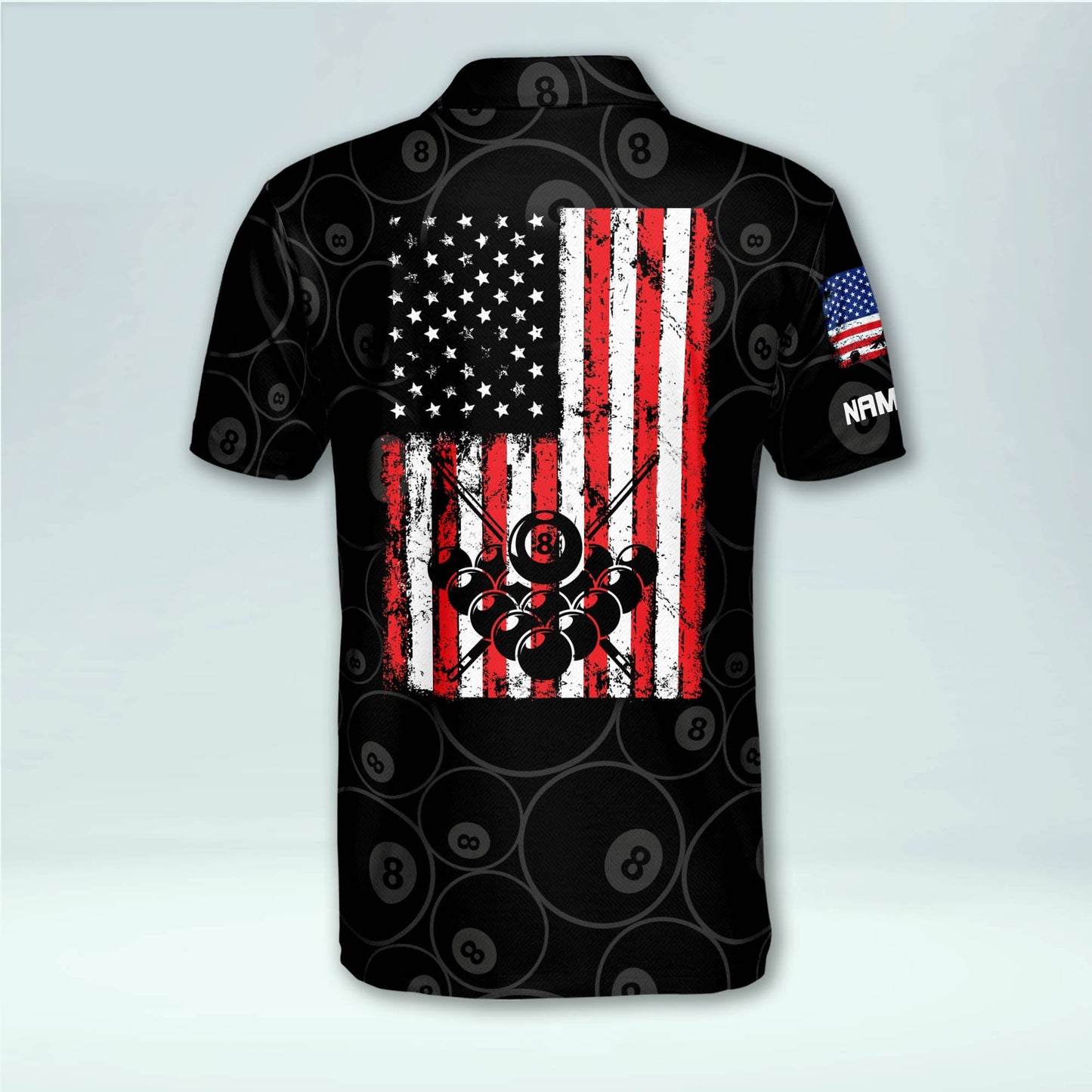 American Flag Billiard Polo Shirt BI0012