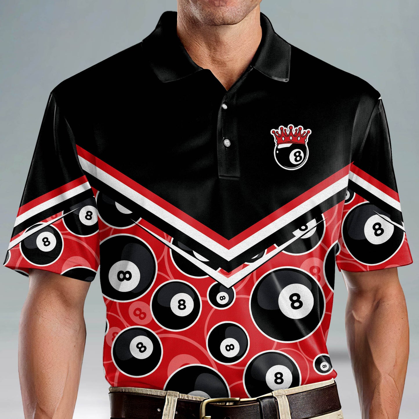 3D Billiards 8 Ball Pool Player Billiard Polo Shirt BI0027