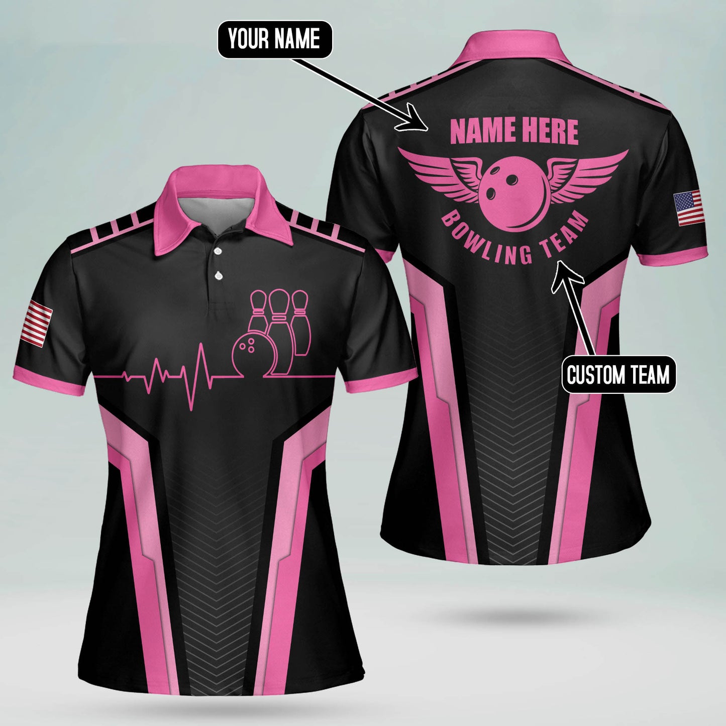 Custom Heartbeat Pulse Bowling Shirts BW0073