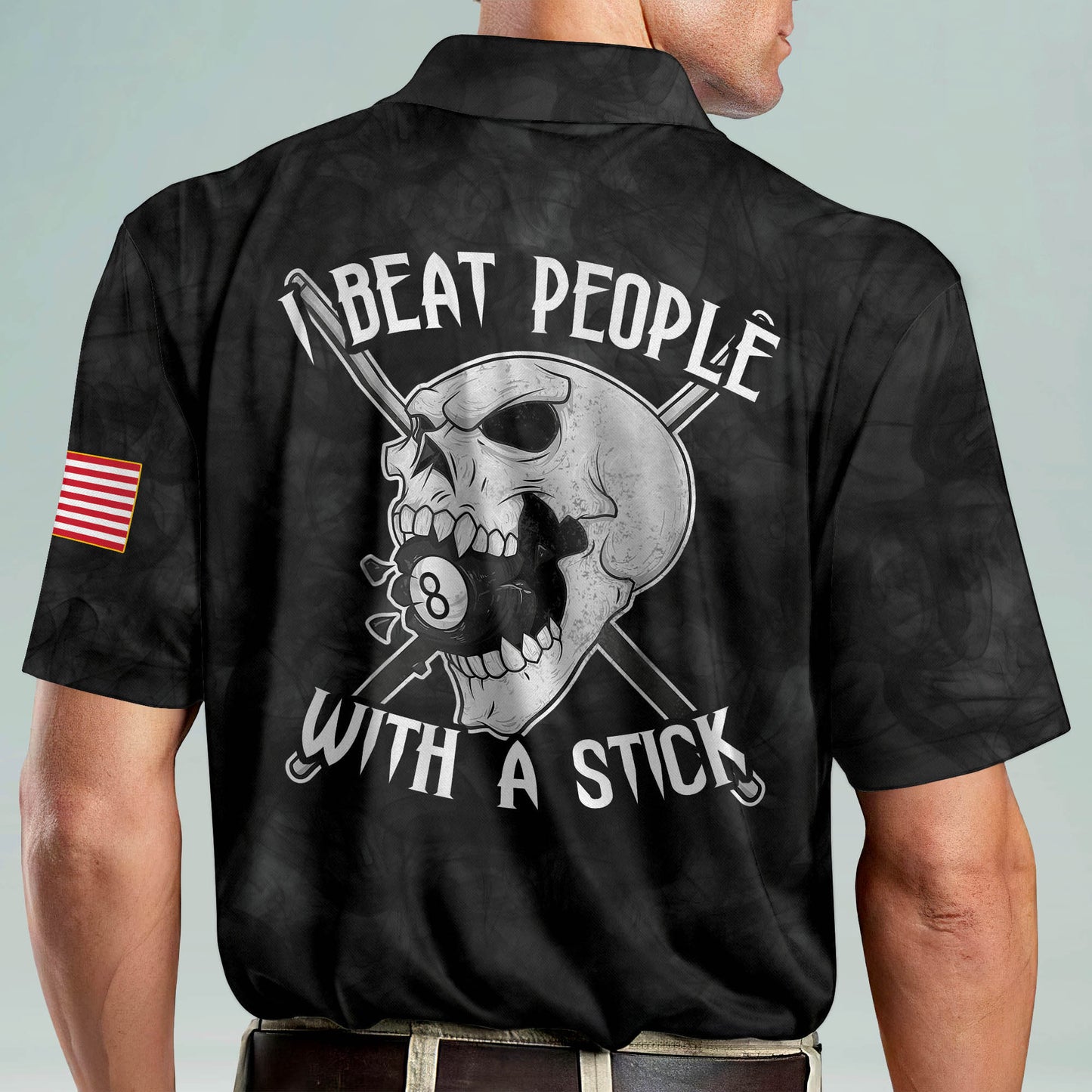 Tendpins Personalized Skull I Beat People with A Stick Billiards For Men BI0017