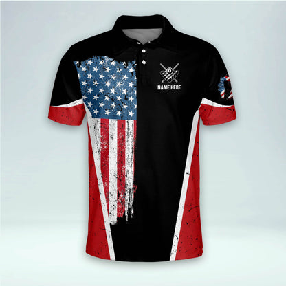 America Flag 3D Cool Billiard Polo Shirt BI0026