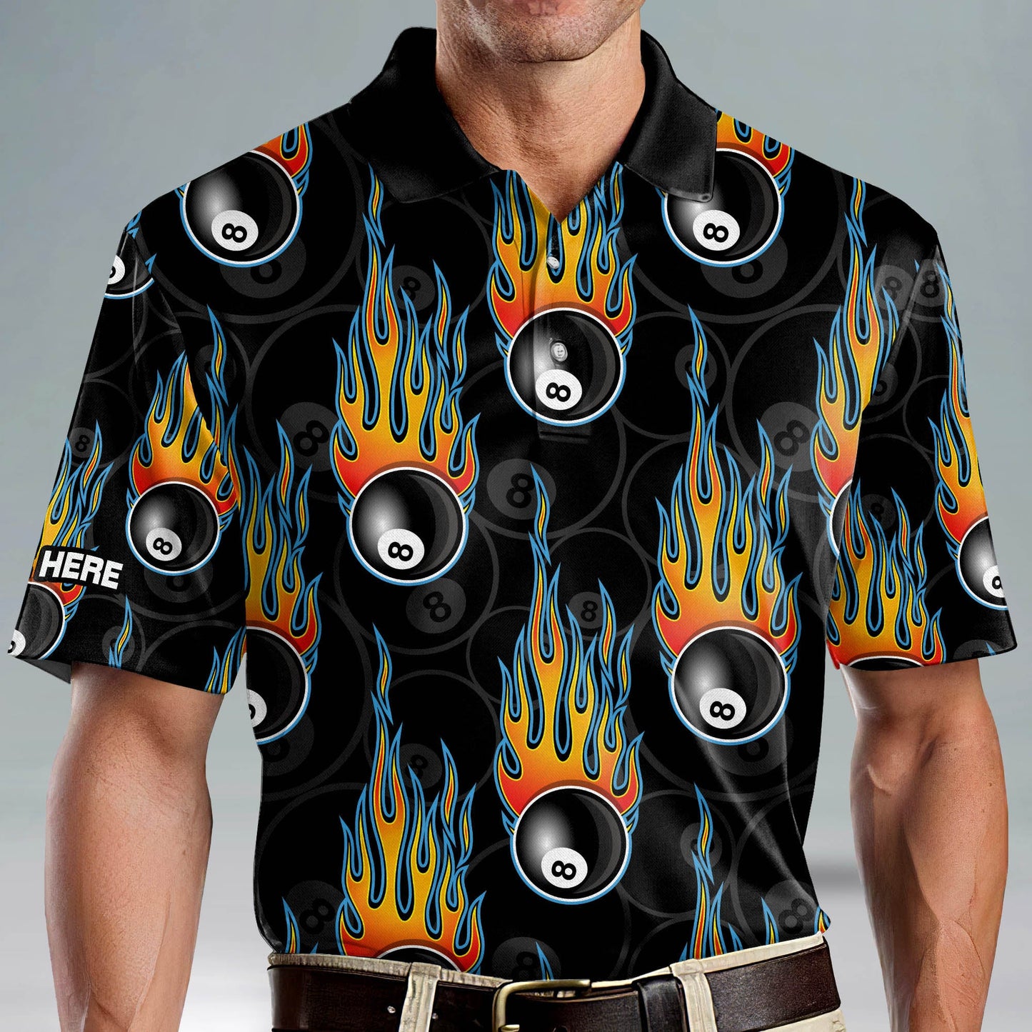 Funny 8 Ball Pool Billiard Polo Shirt BI0020