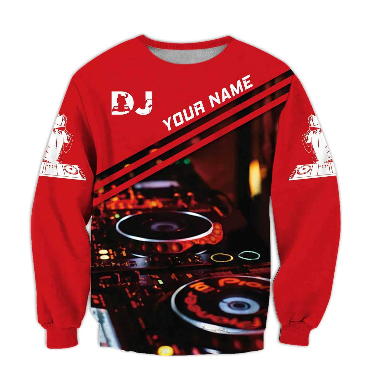 Personalized Red DJ Premium Hoodie For Men Women, DJ 3D Full Print Sweat Shirt, DJ Clothing TO0070