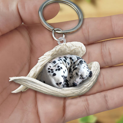 Dalmatian Sleeping Angel Acrylic Keychain Dog Sleeping keychain KO0243