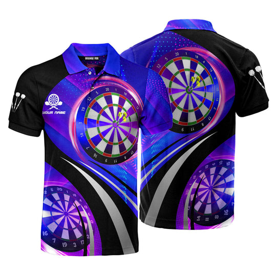 Tendpins Darts Team -Dart Board Logo Neon Custom Name Polo Shirt DMA0037