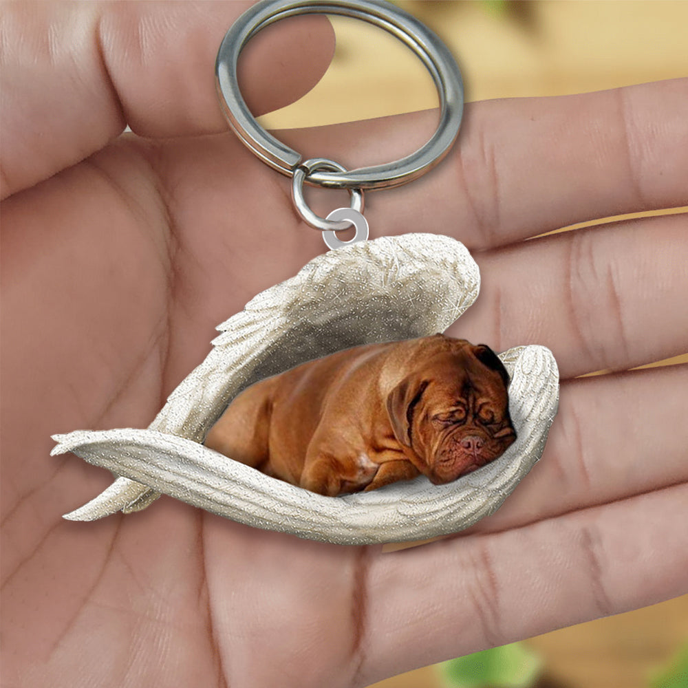 Dogue De Bordeaux Sleeping Angel Acrylic Keychain Dog Sleeping keychain SO0345