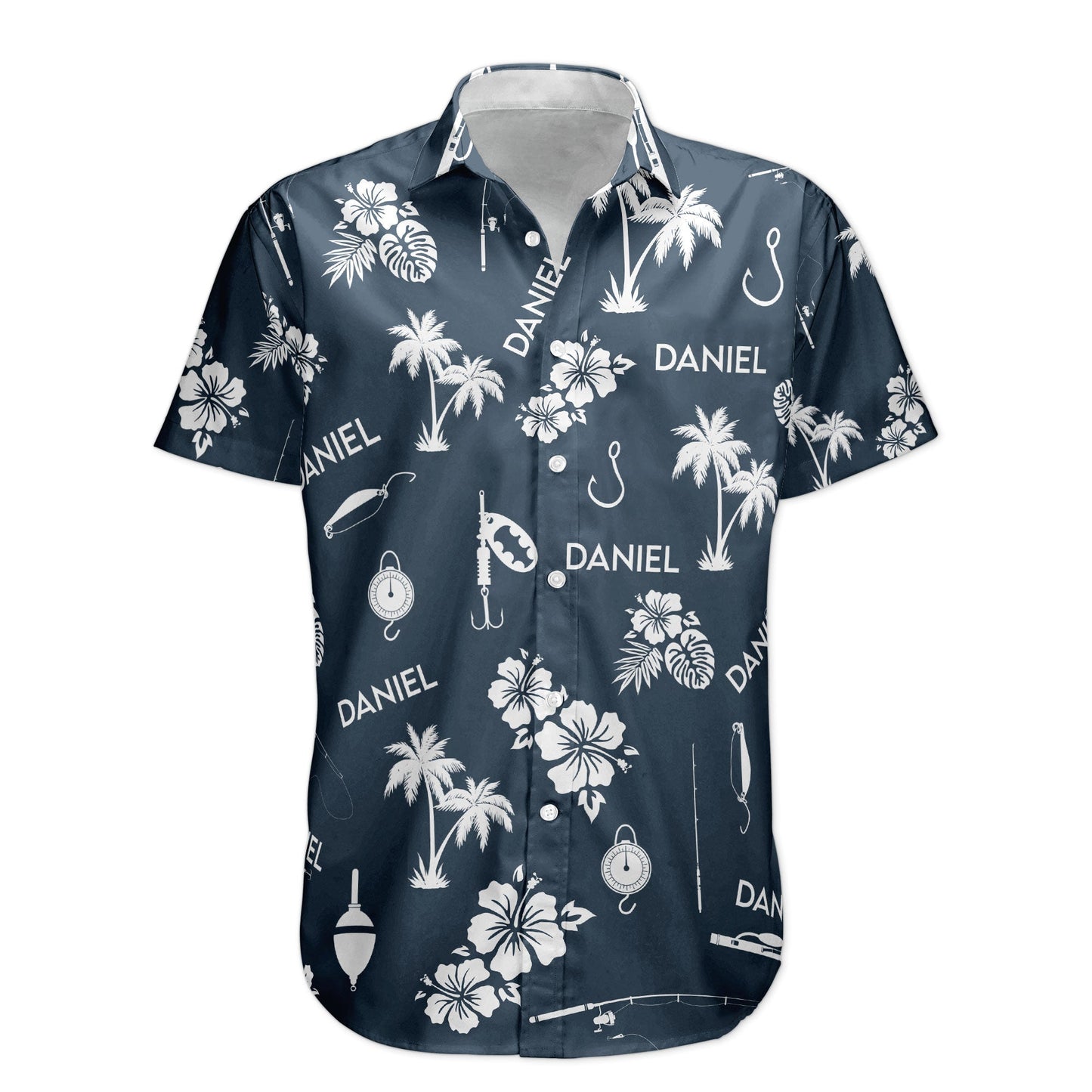 Fishing Tools Gears Custom Name Aloha Shirts For Men - Custom Hawaiian Shirts HA0027