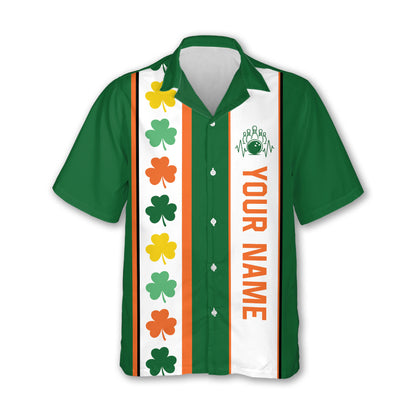 Custom St Patrick's Day Bowling Hawaiian Shirts For Men, Custom Team Irish Bowling Shirt HB0175