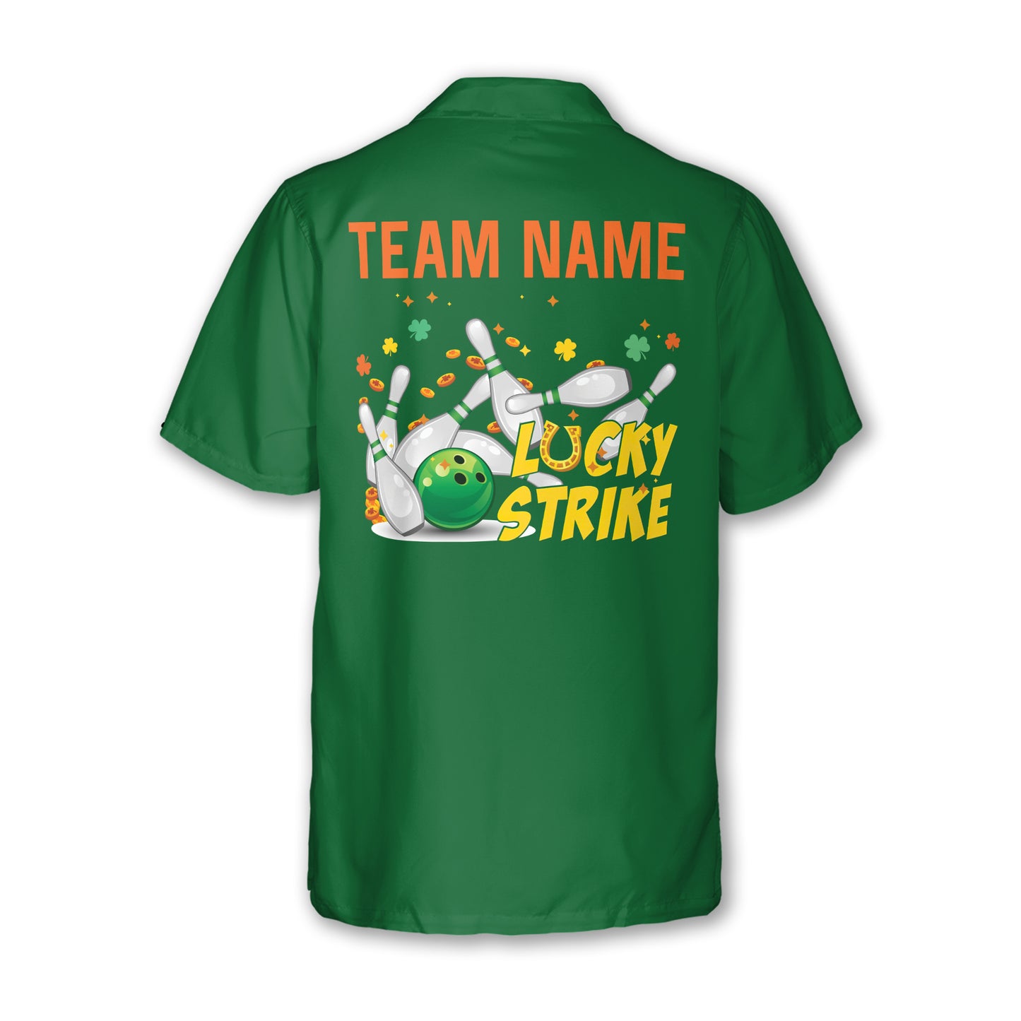 Custom St Patrick's Day Bowling Hawaiian Shirts For Men, Custom Team Irish Bowling Shirt HB0175