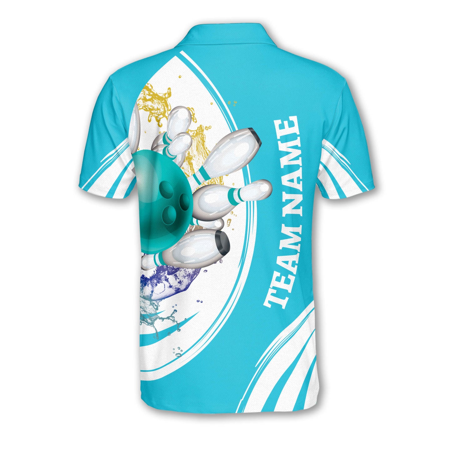 Custom Team Teal Bowling Polo Shirt For Men, Custom Bowling Team Shirts BM0297