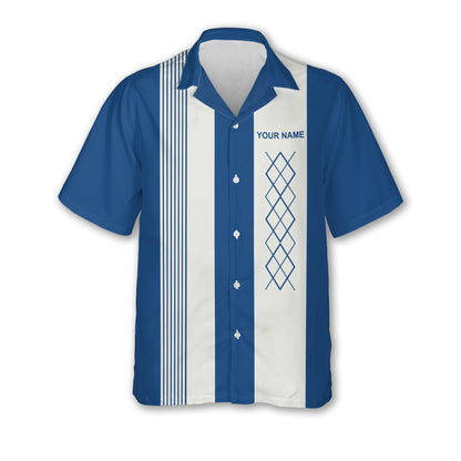 Custom Blue Vintage Bowling Hawaiian Shirt For Men And Women, Custom Vintage Bowling Team Shirts HB0173