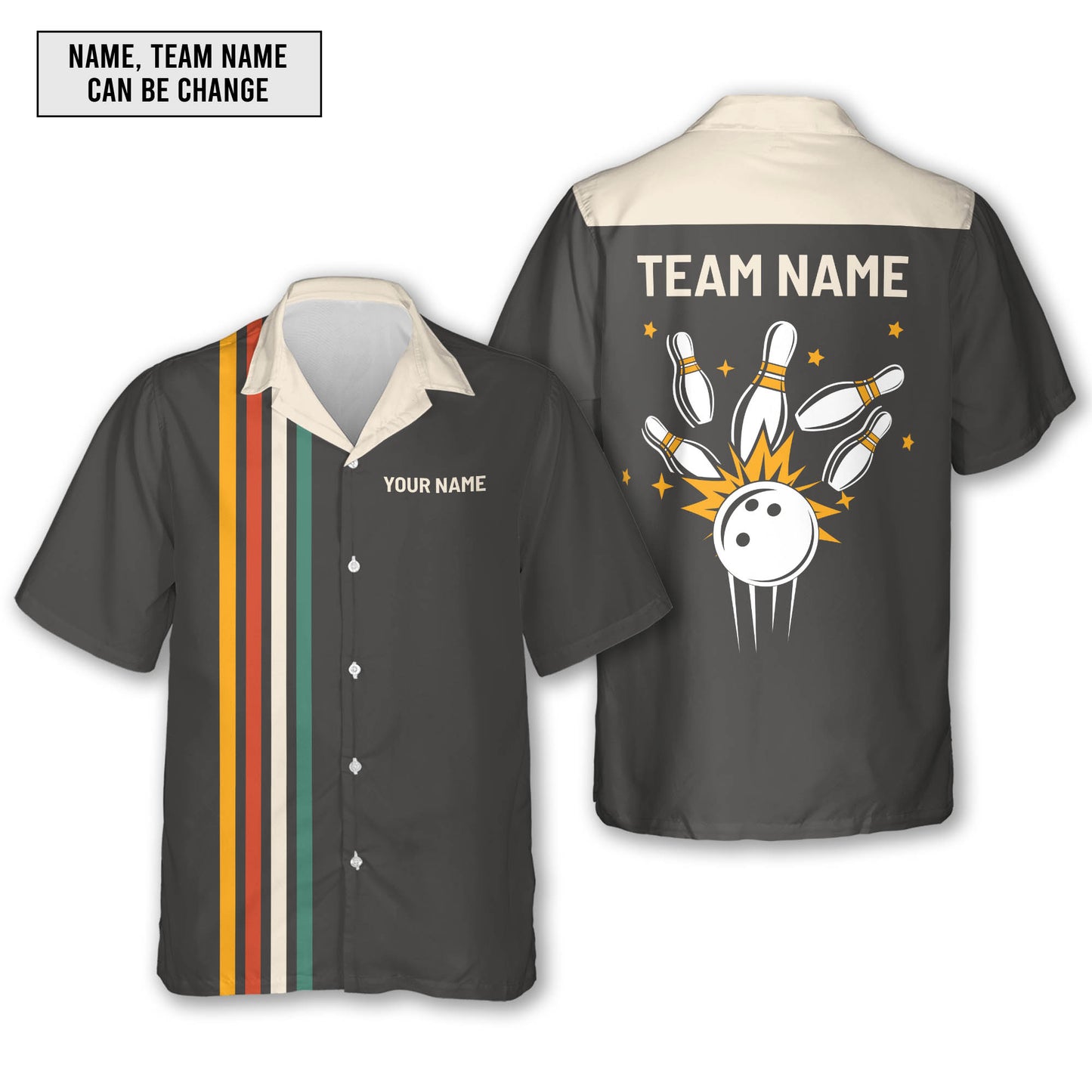 Custom Retro Bowling Hawaiian Shirt For Men And Women, Custom Retro Bowling Team Shirts HB0174