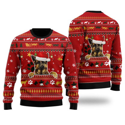 German Shepherd Dog Ugly Christmas Sweater For Men & Women, Gift for Dog Lovers SO1129