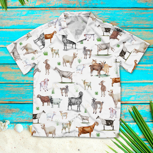 Goat painting pattern Hawaiian Shirt, Summer Hawaiian Shirts for Men and Women Aloha Beach Shirt HO0169