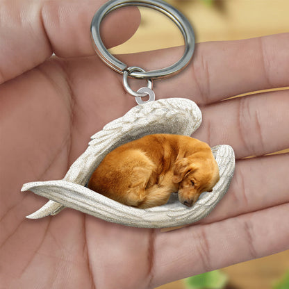 Golden Retriever Sleeping Angel Acrylic Keychain Dog Sleeping keychain KO0229