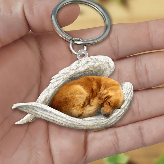 Golden Retriever Sleeping Angel Acrylic Keychain Dog Sleeping keychain KO0229