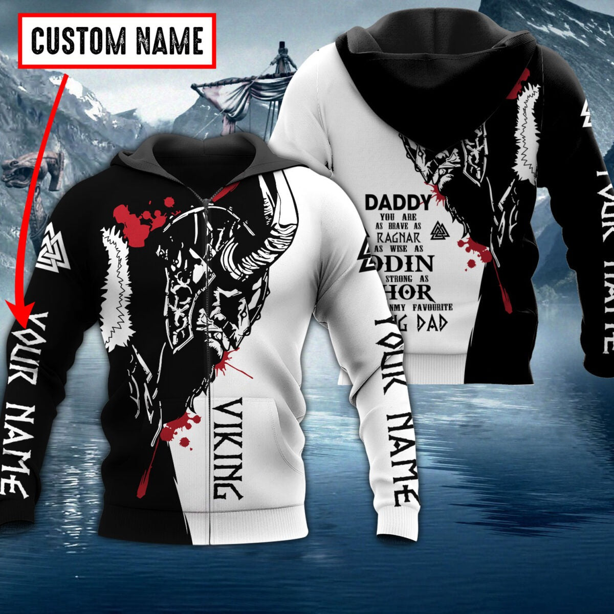 Personalize Vikings Dad 3D All Over Printed Shirts, 3D Dad Hoodie, Viking Dad Father'S Day Gifts TO0129