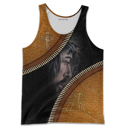 3D All Over Printed Jesus T Shirt Faith Over Fear Sublimation Jesus Tshirt Jesus 3D Hoodie TO0238