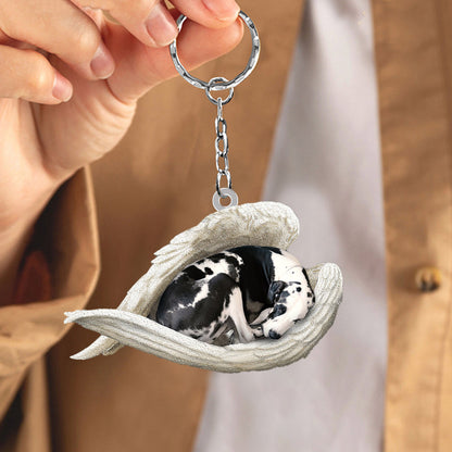 Great Dane Sleeping Angel Acrylic Keychain Dog Sleeping keychain KO0250