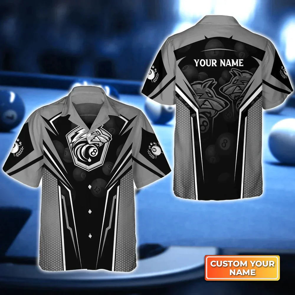 Grey Wolf Team Billiard 3D Hawaiian Shirt For Billiard Players, Gift For Billiard Players HO4154