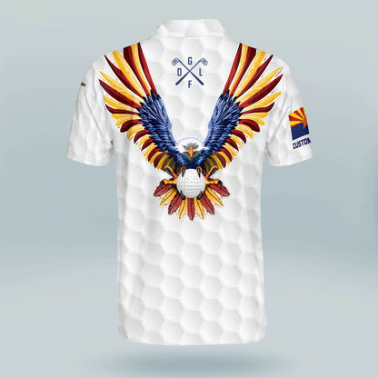 Custom Crazy Texas Flag Arizona Golf Polo Shirt GM0347