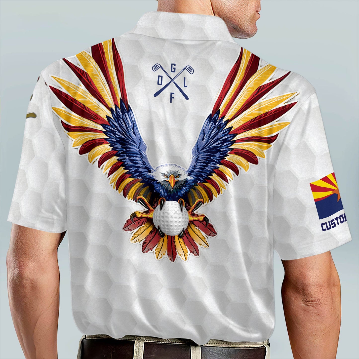 Custom Crazy Texas Flag Arizona Golf Polo Shirt GM0347