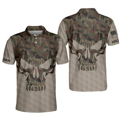 Personalized Camouflage Skull Golf Polo Shirt GM0219