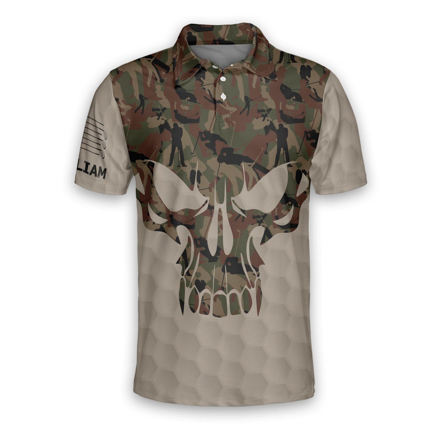 Personalized Camouflage Skull Golf Polo Shirt GM0219