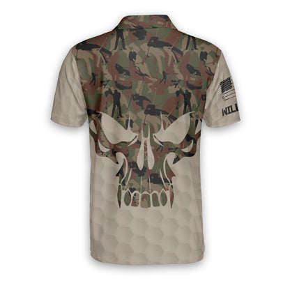 Personalized Camouflage Skull Golf Polo Shirt GM0219