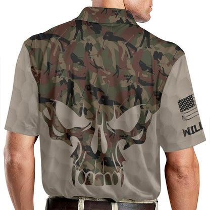 Personalized Camouflage Skull Golf Polo Shirt GM0219