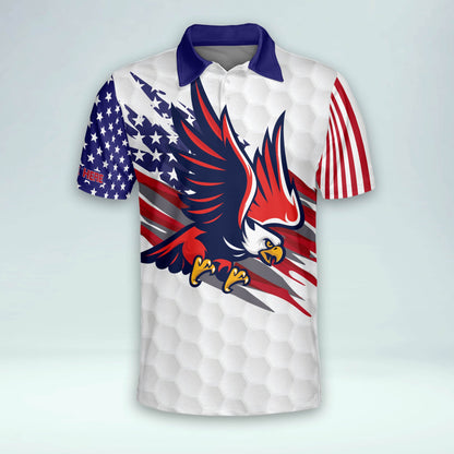 Personalized American Flag Golf Polo Shirt GM0388