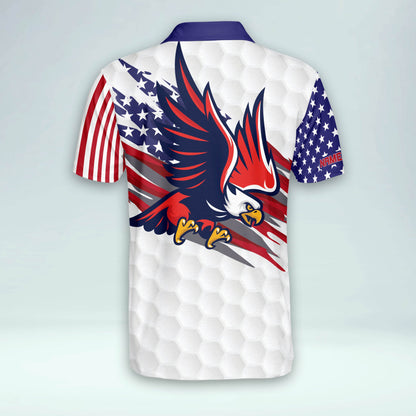 Personalized American Flag Golf Polo Shirt GM0388