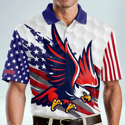 Personalized American Flag Golf Polo Shirt GM0388