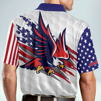 Personalized American Flag Golf Polo Shirt GM0388