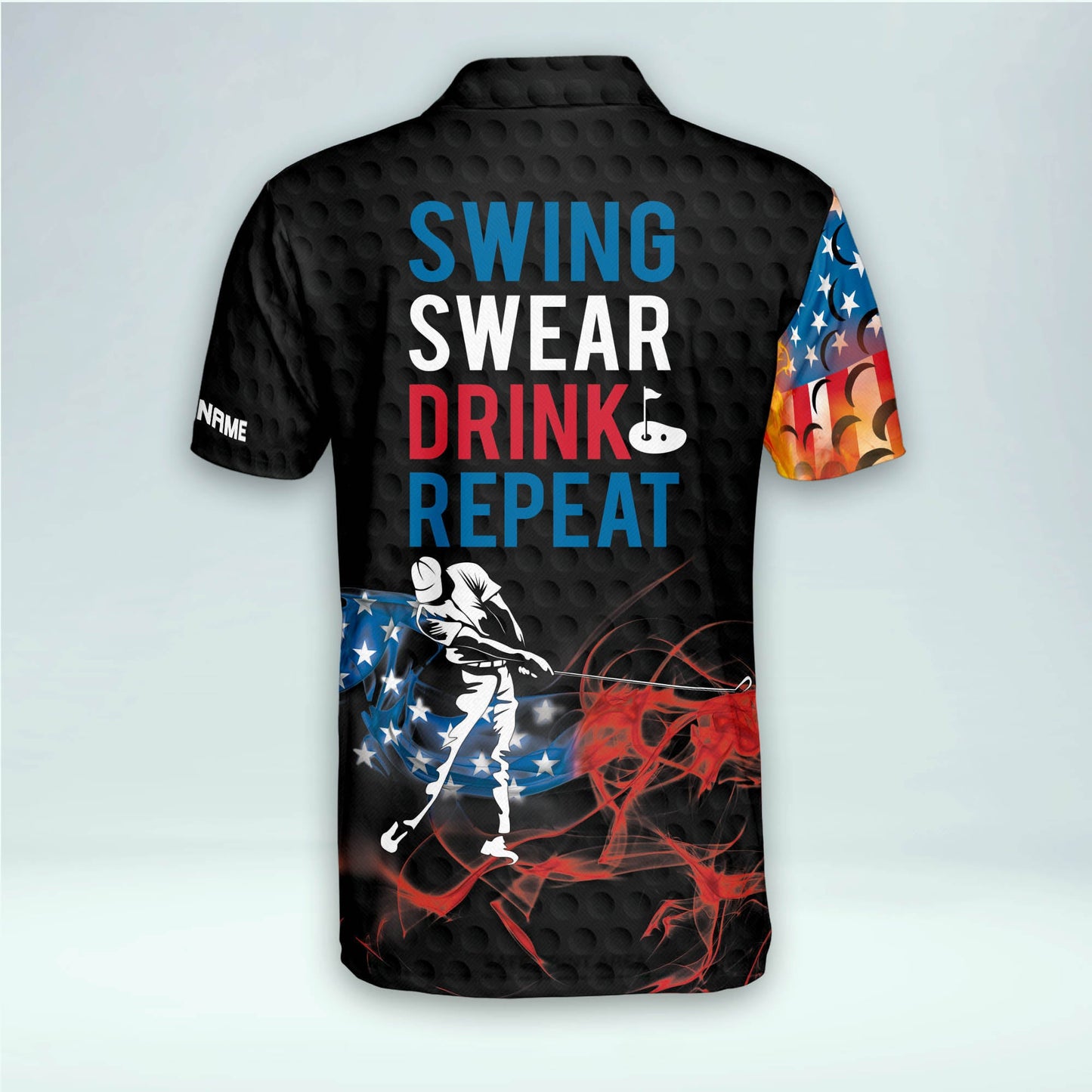 Swing Swear Drink Repeat Golf Polo Shirt GM0373