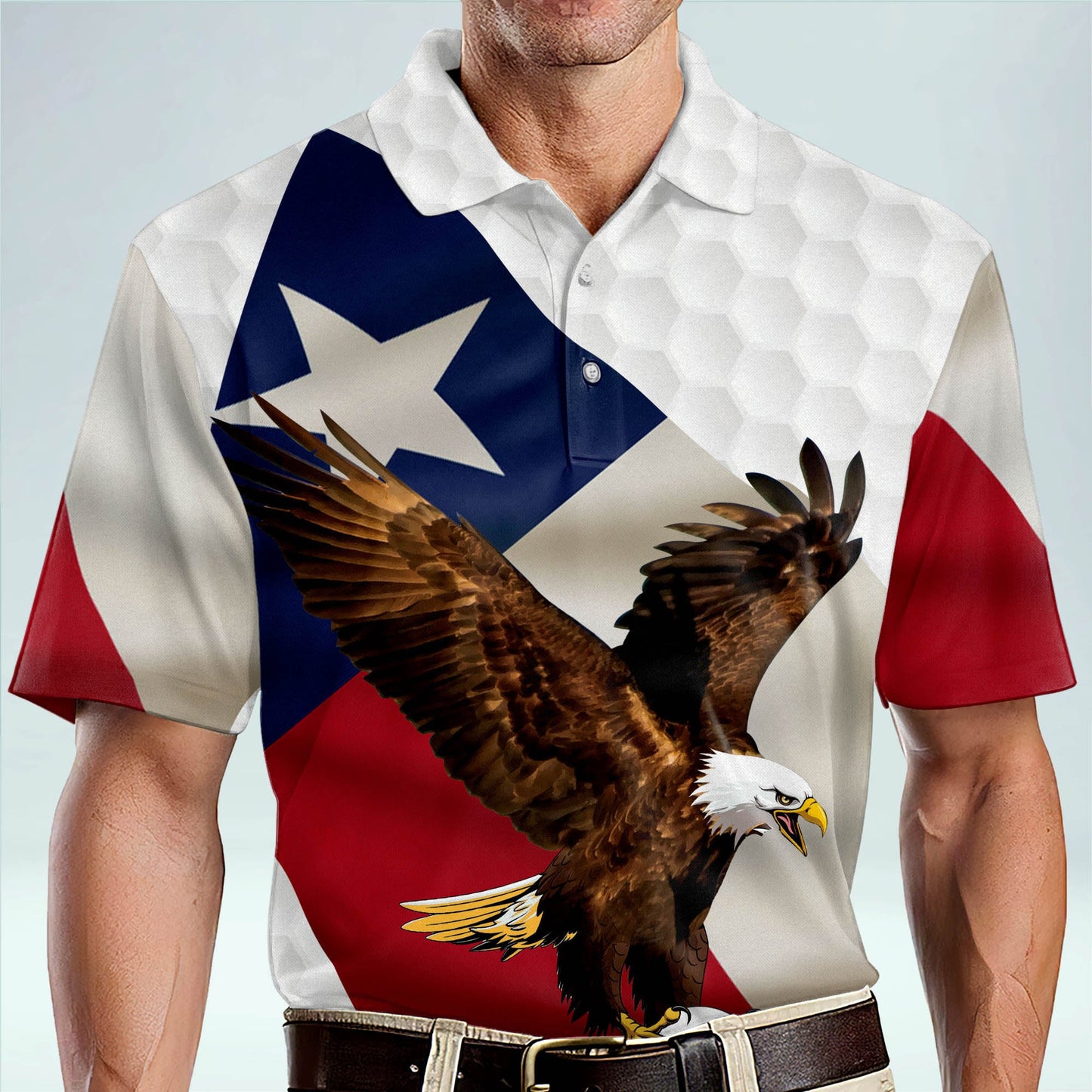 Personalized American Flag Golf Polo Shirt GM0378