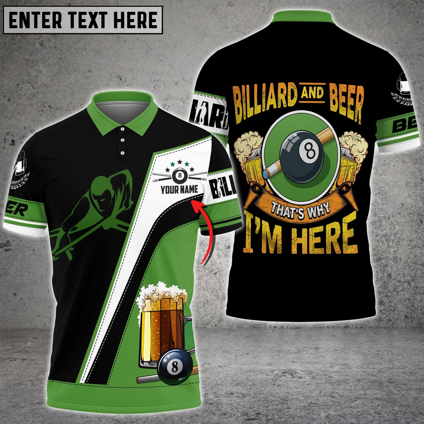 Tendpins Billiard And Beer Lover Personalized Unisex Shirt BIA0895