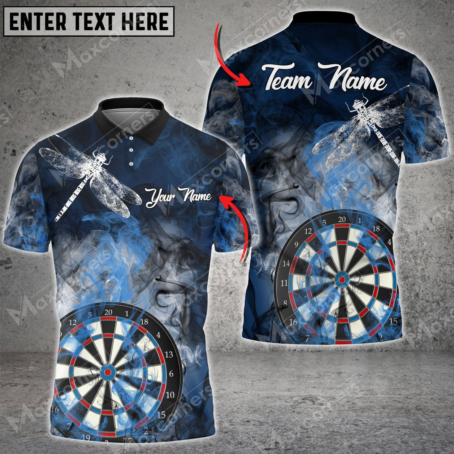 Tendpins Darts Smoke Color Options Personalized Name, Team Name Unisex 3D Shirt DMA0015