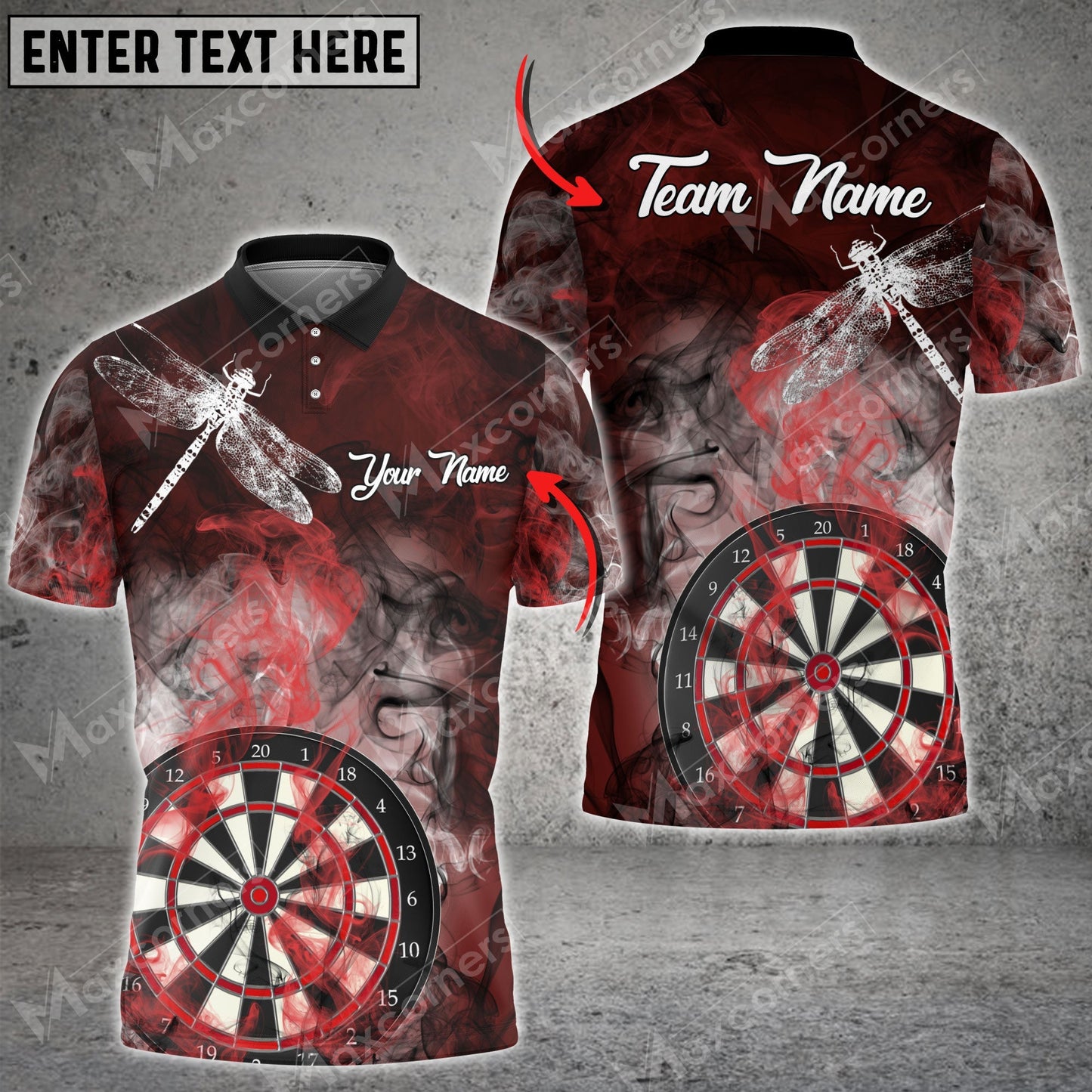 Tendpins Darts Smoke Color Options Personalized Name, Team Name Unisex 3D Shirt DMA0015