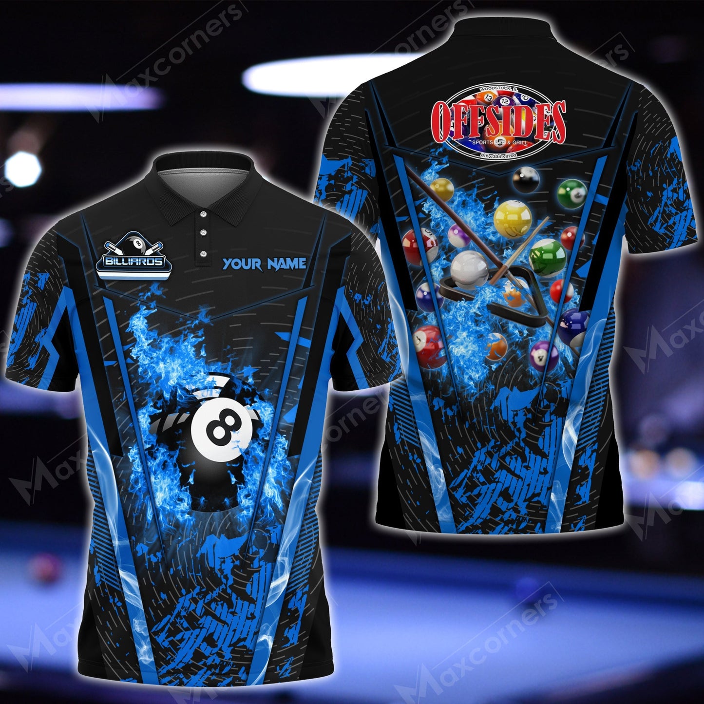 Tendpins Billiards Abstract Grunge Texture Multicolor Option Customized Name 3D Shirt For Ray Richardson BIA0389