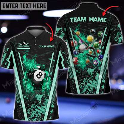 Tendpins Billiards Abstract Grunge Texture Multicolor Option Customized Name 3D Shirt BIA0020