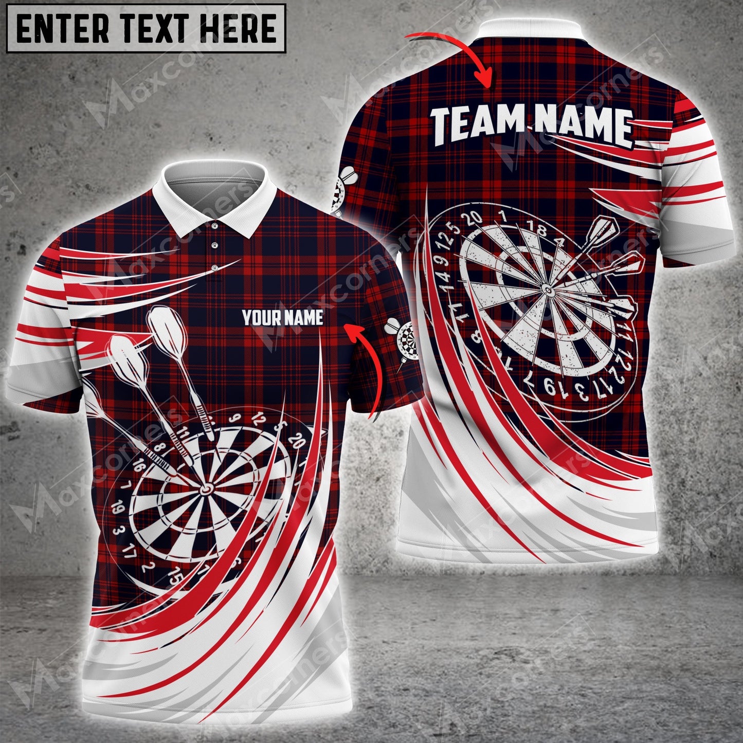 Tendpins Darts Plaid Color Options Personalized Name, Team Name Unisex 3D Shirt DMA0058