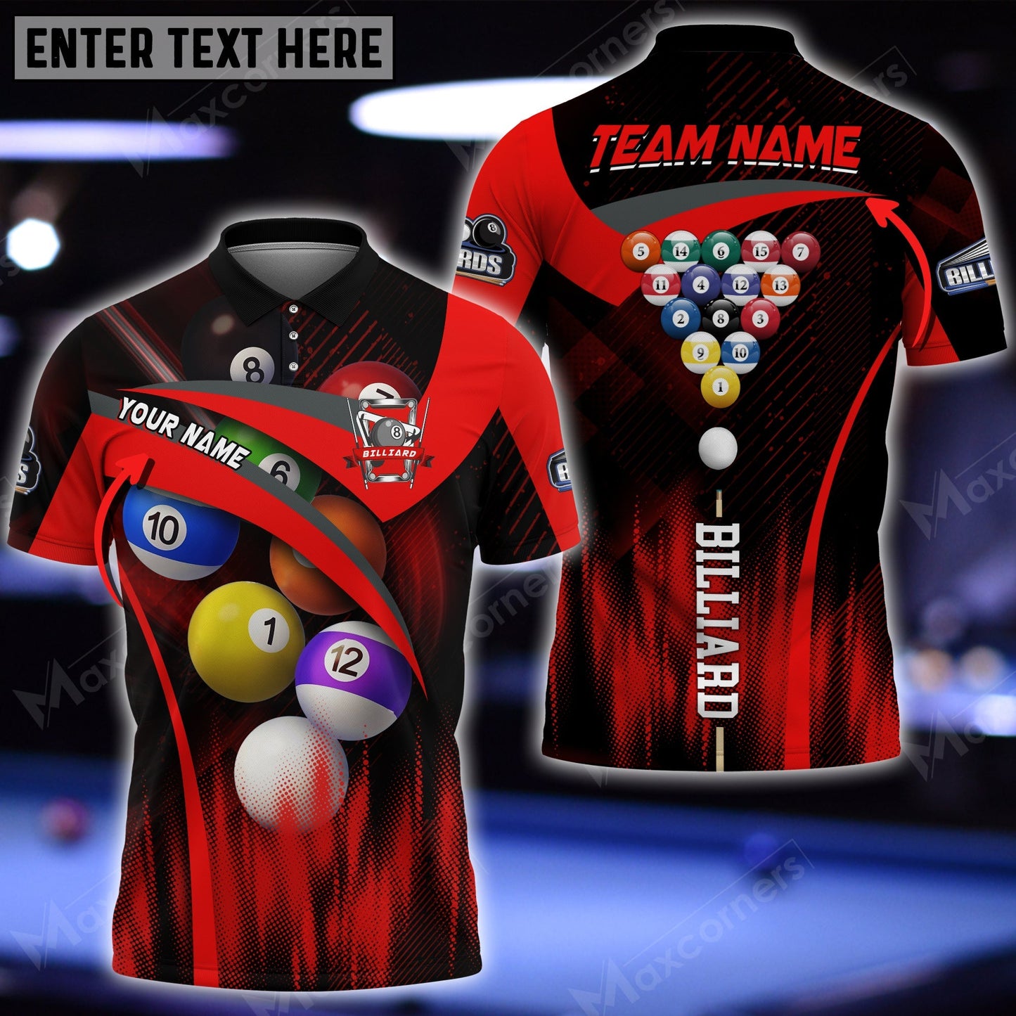 Tendpins Billiards Style Personalized Name, Team Name Unisex Shirt ( More Color Options ) BIA0734