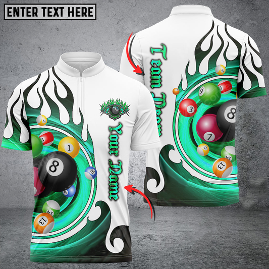 Tendpins Billiards Fire Tornado Personalized Name 3D Jersey Shirt Multi Color Options SO0616