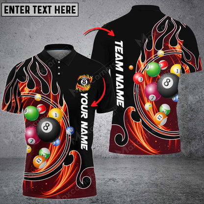 Tendpins Fire Blaster Multicolor Option Billiards Ball Personalized Name, Team Name Unisex Shirt ( Multicolor Options ) BIA0168