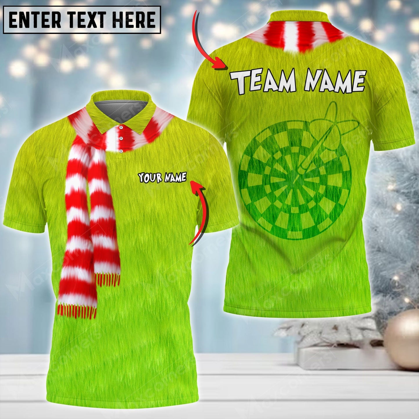 Tendpins Grinch Darts Personalized Name 3D Shirt DMA0054