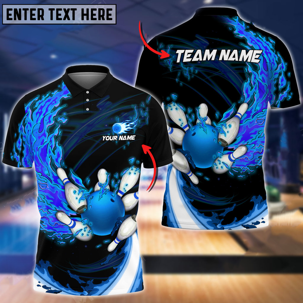 Breath Of Fire Bowling And Pins Multicolor Option Customized Name 3D Polo Shirt SO0532