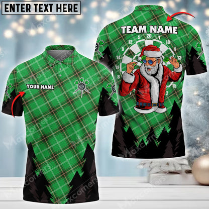 Tendpins Darts Christmas Plaid Customized Name And Team Name 3D Shirt DMA0035