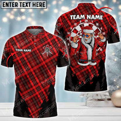 Tendpins Darts Christmas Plaid Customized Name And Team Name 3D Shirt DMA0035