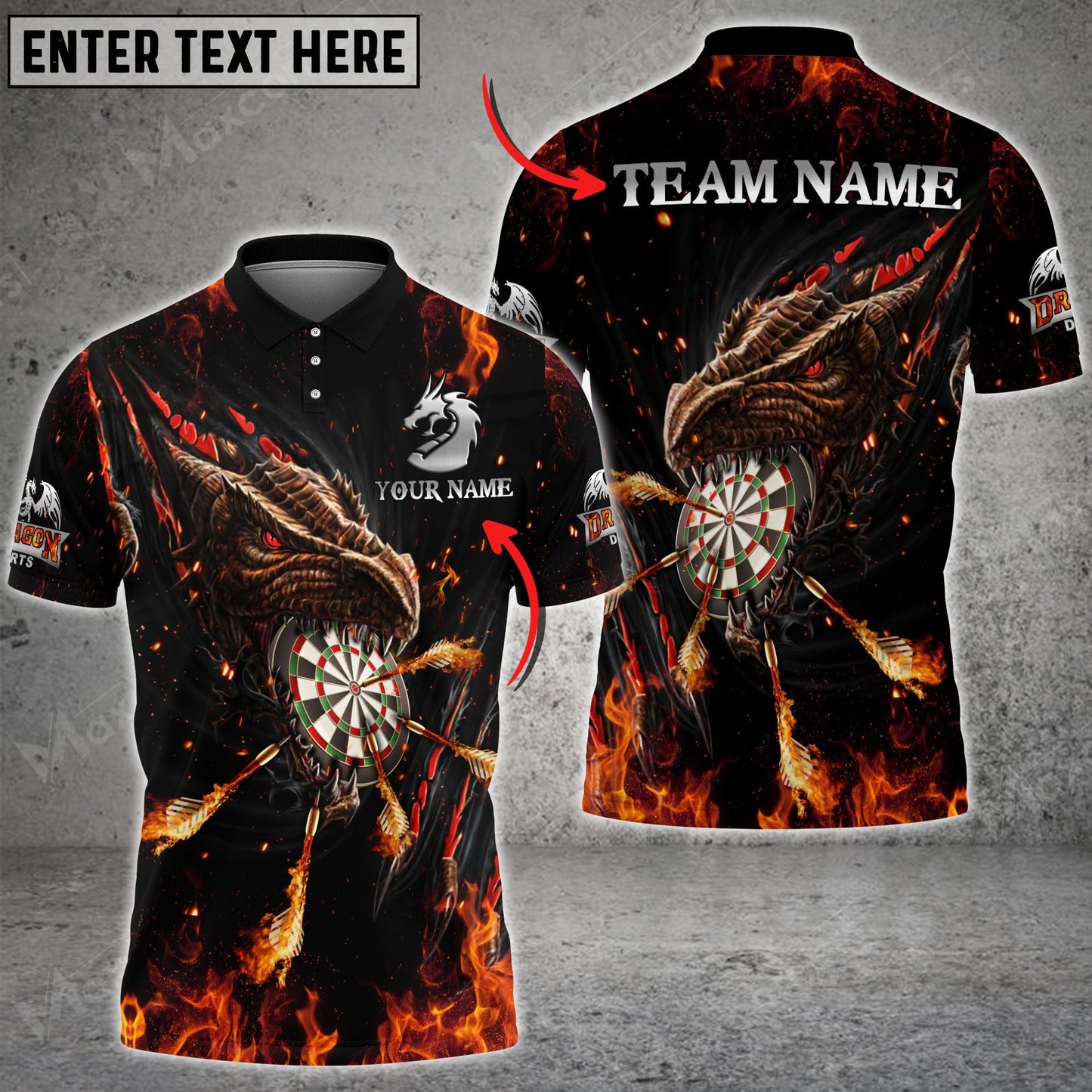 Tendpins Fire Dragon Darts Multicolor Option Personalized Name 3D Shirt DMA0339